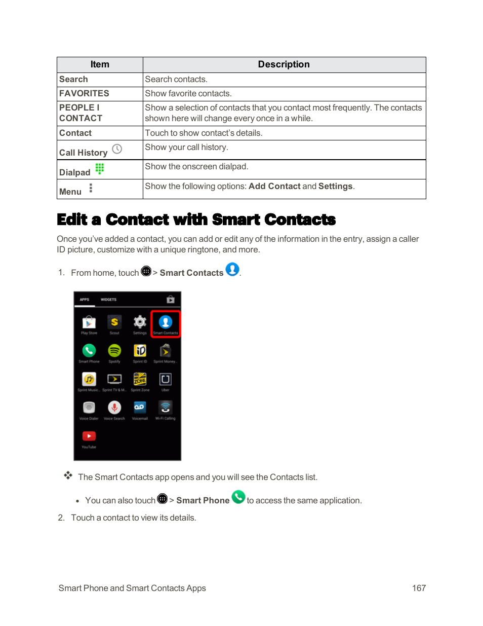 Edit a contact with smart contacts | Sharp AQUOS Crystal User Manual | Page 176 / 448