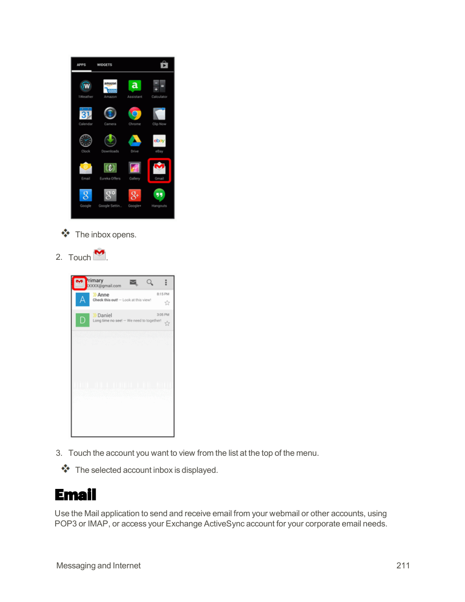 Email | Sharp AQUOS Crystal User Manual | Page 220 / 448