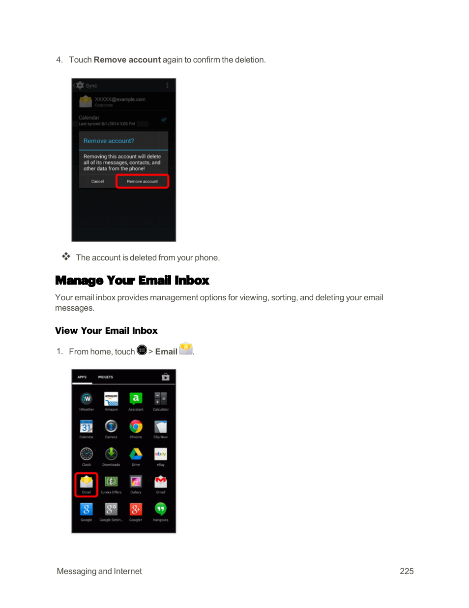 Manage your email inbox | Sharp AQUOS Crystal User Manual | Page 234 / 448