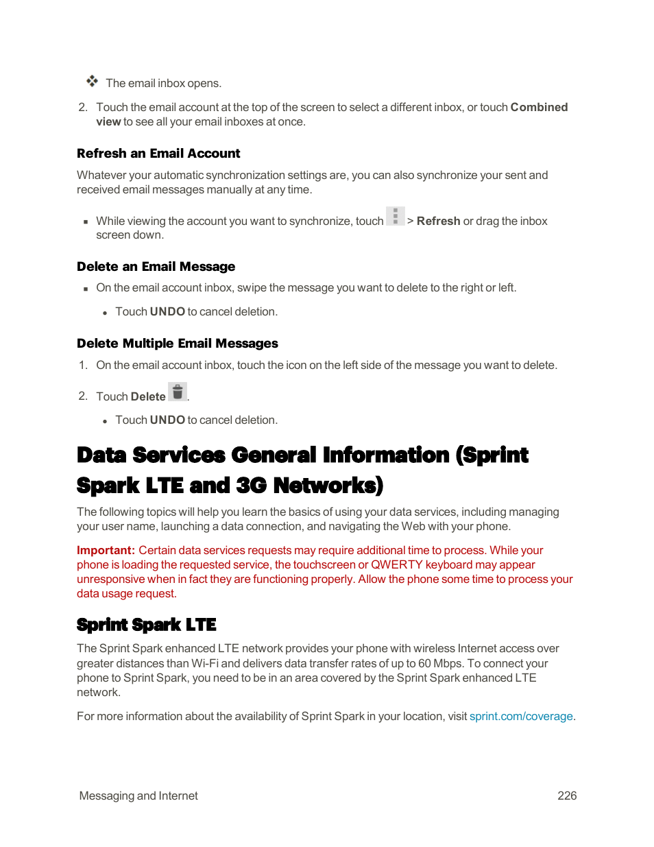 Sprint spark lte | Sharp AQUOS Crystal User Manual | Page 235 / 448