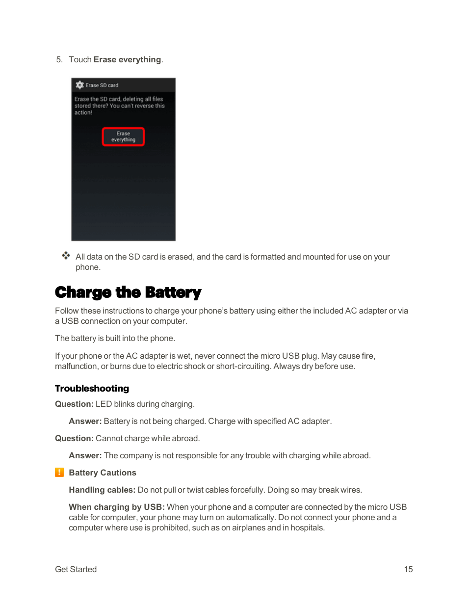 Charge the battery | Sharp AQUOS Crystal User Manual | Page 24 / 448