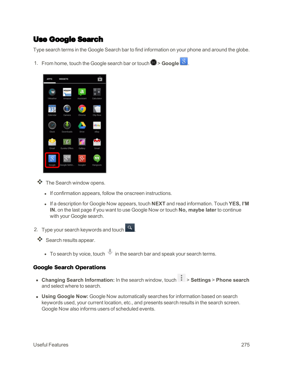 Use google search | Sharp AQUOS Crystal User Manual | Page 284 / 448