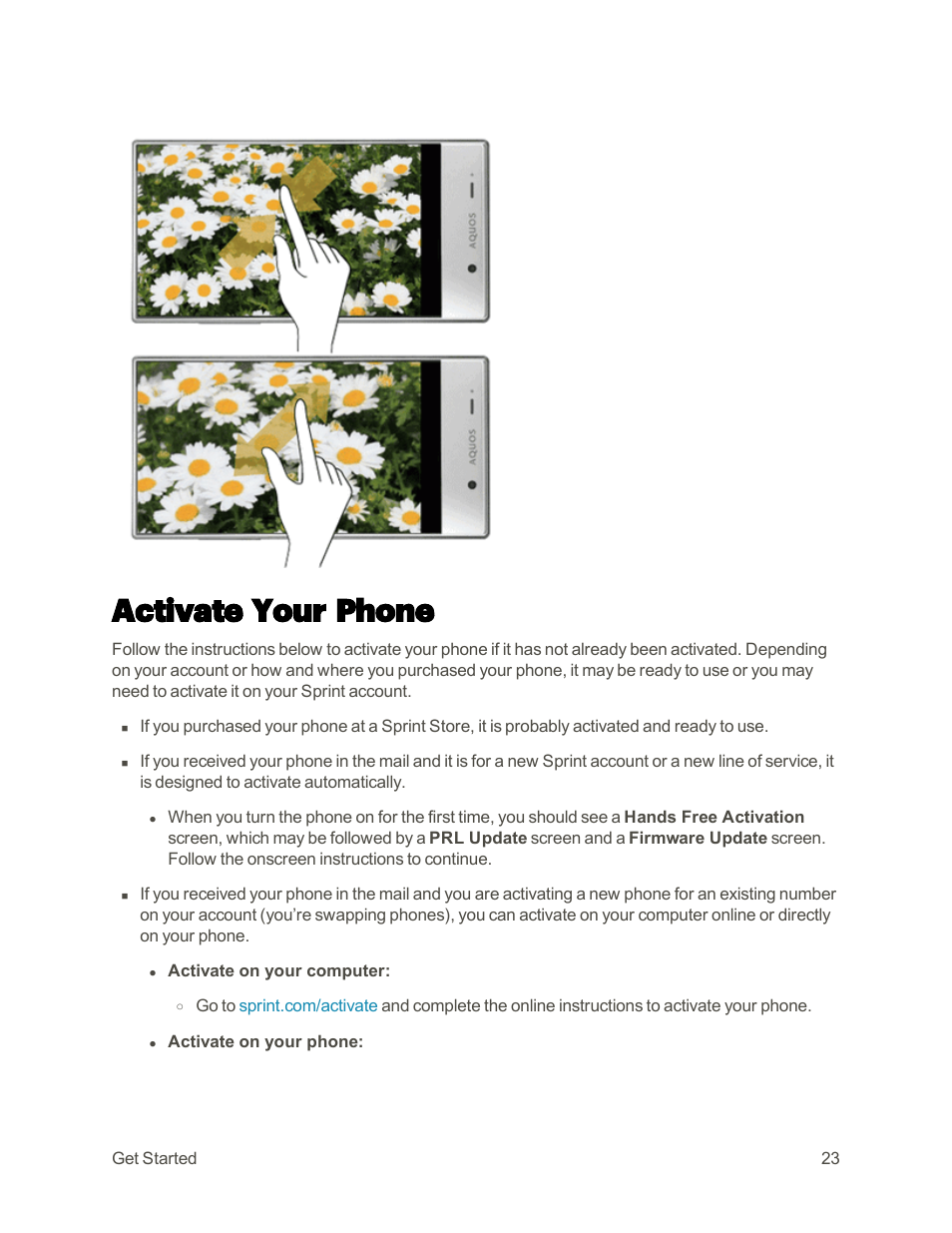 Activate your phone | Sharp AQUOS Crystal User Manual | Page 32 / 448