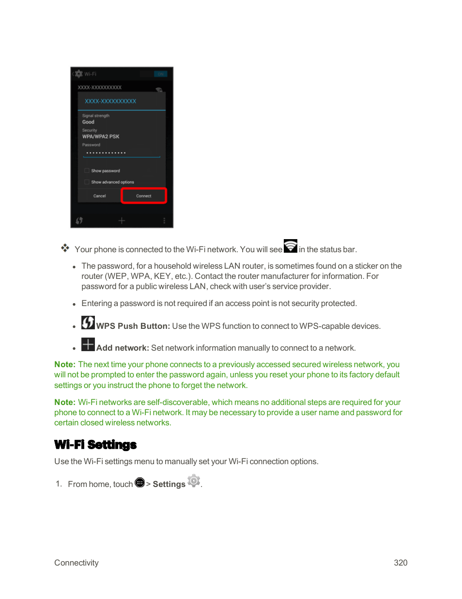 Wi-fi settings | Sharp AQUOS Crystal User Manual | Page 329 / 448