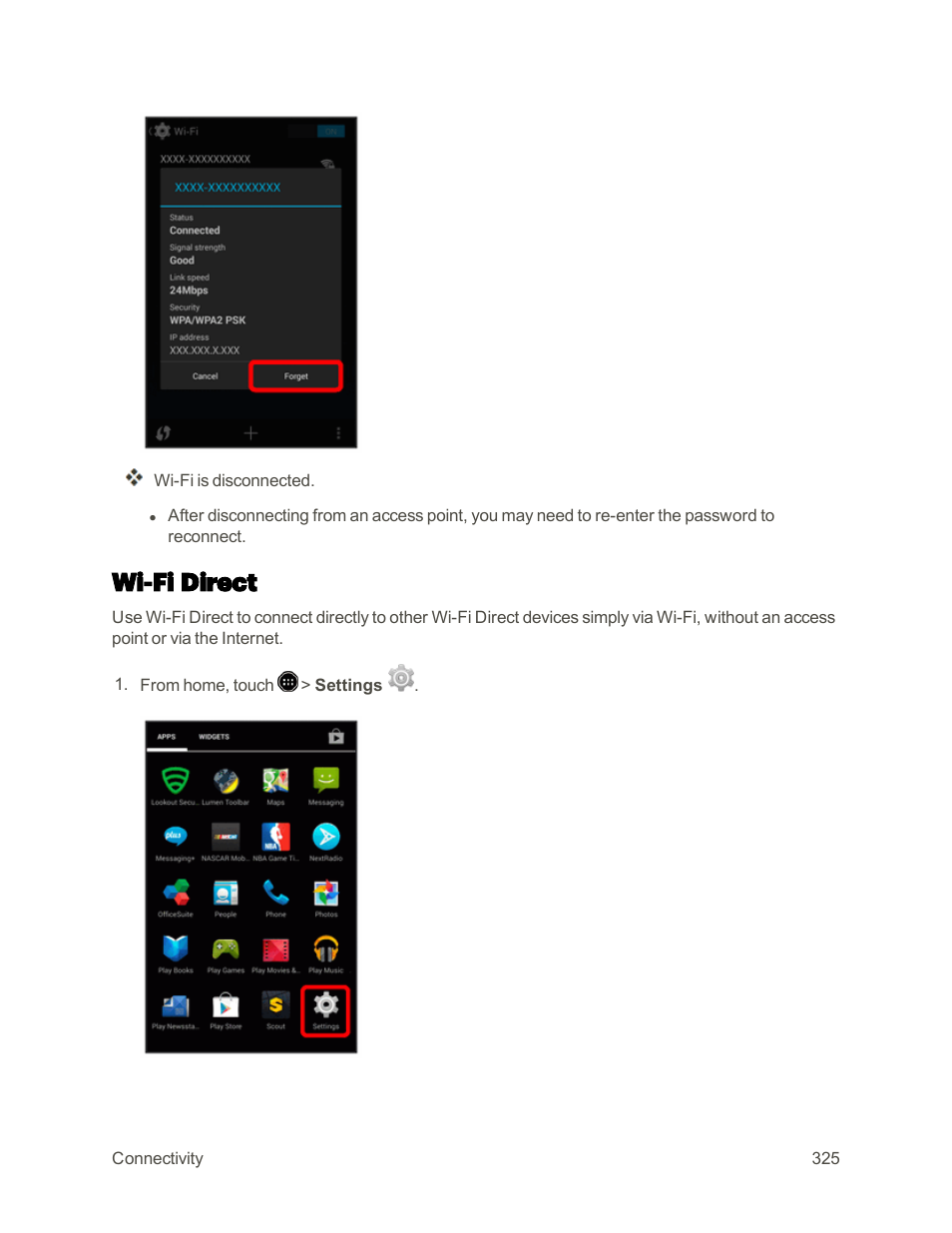 Wi-fi direct | Sharp AQUOS Crystal User Manual | Page 334 / 448