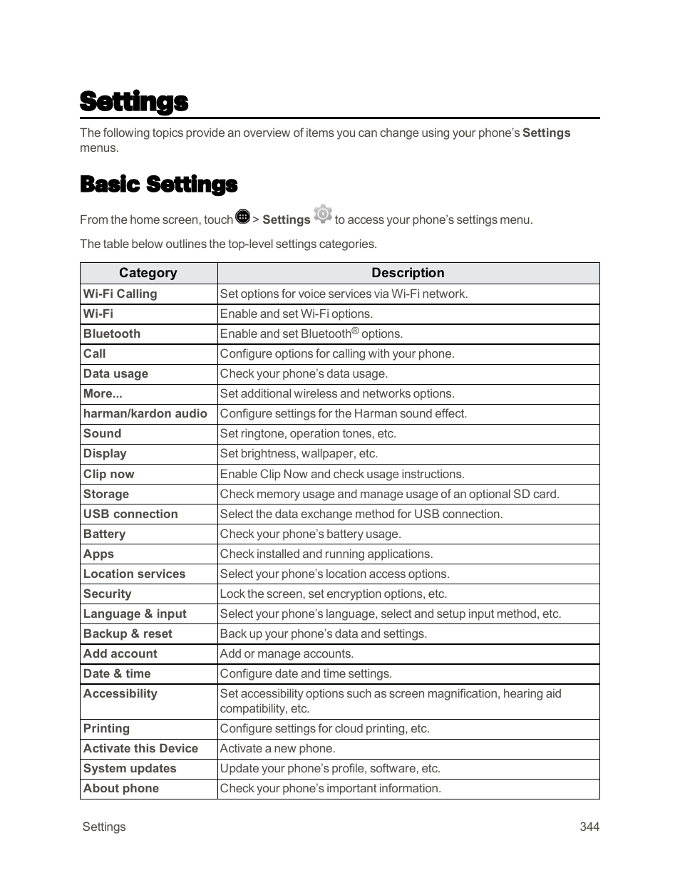 Settings, Basic settings | Sharp AQUOS Crystal User Manual | Page 353 / 448