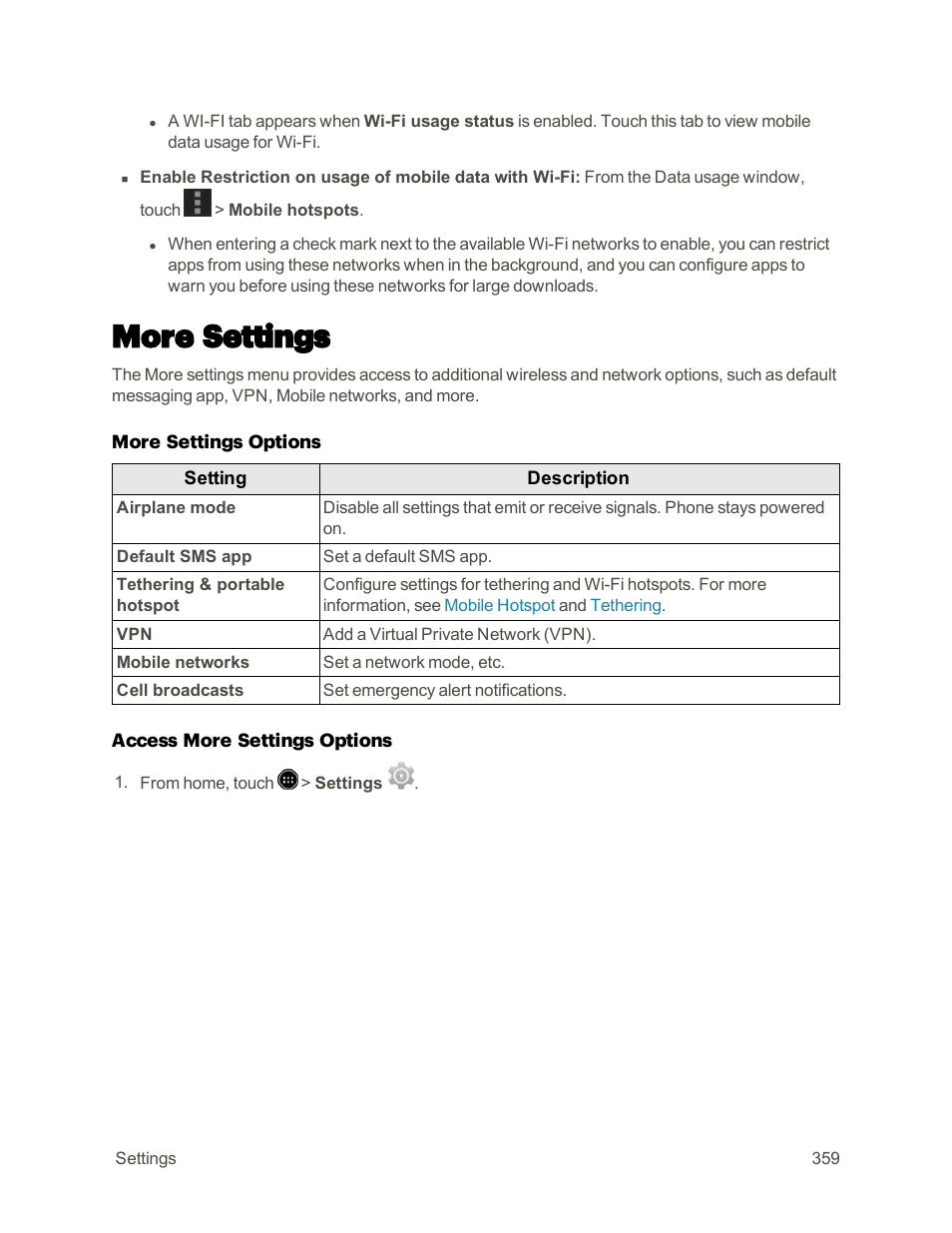 More settings | Sharp AQUOS Crystal User Manual | Page 368 / 448