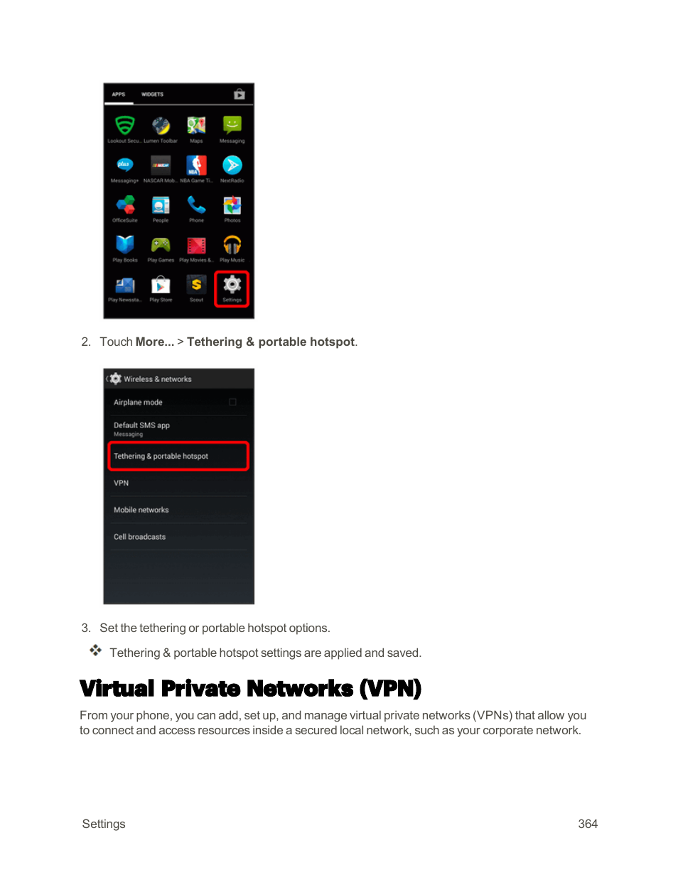 Virtual private networks (vpn) | Sharp AQUOS Crystal User Manual | Page 373 / 448
