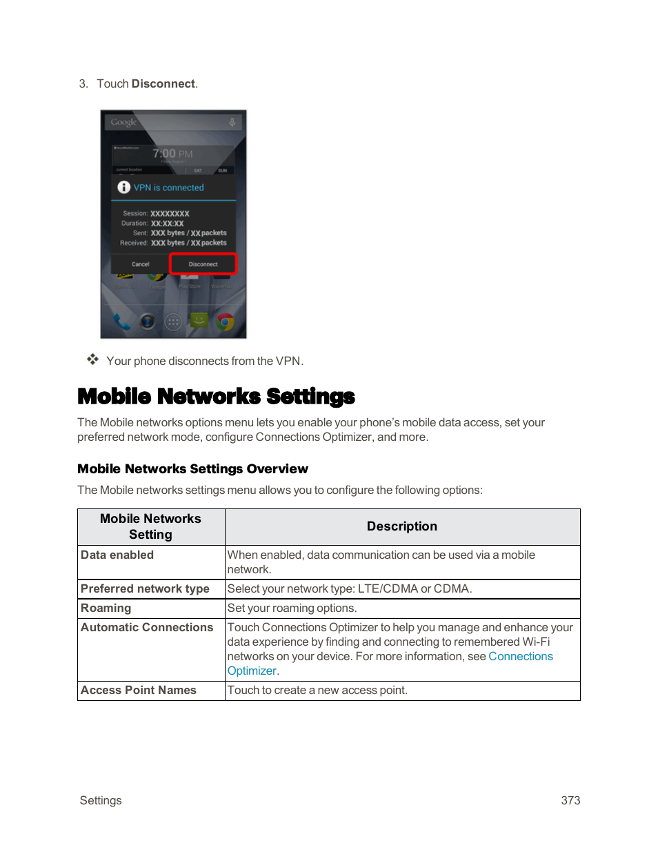 Mobile networks settings | Sharp AQUOS Crystal User Manual | Page 382 / 448