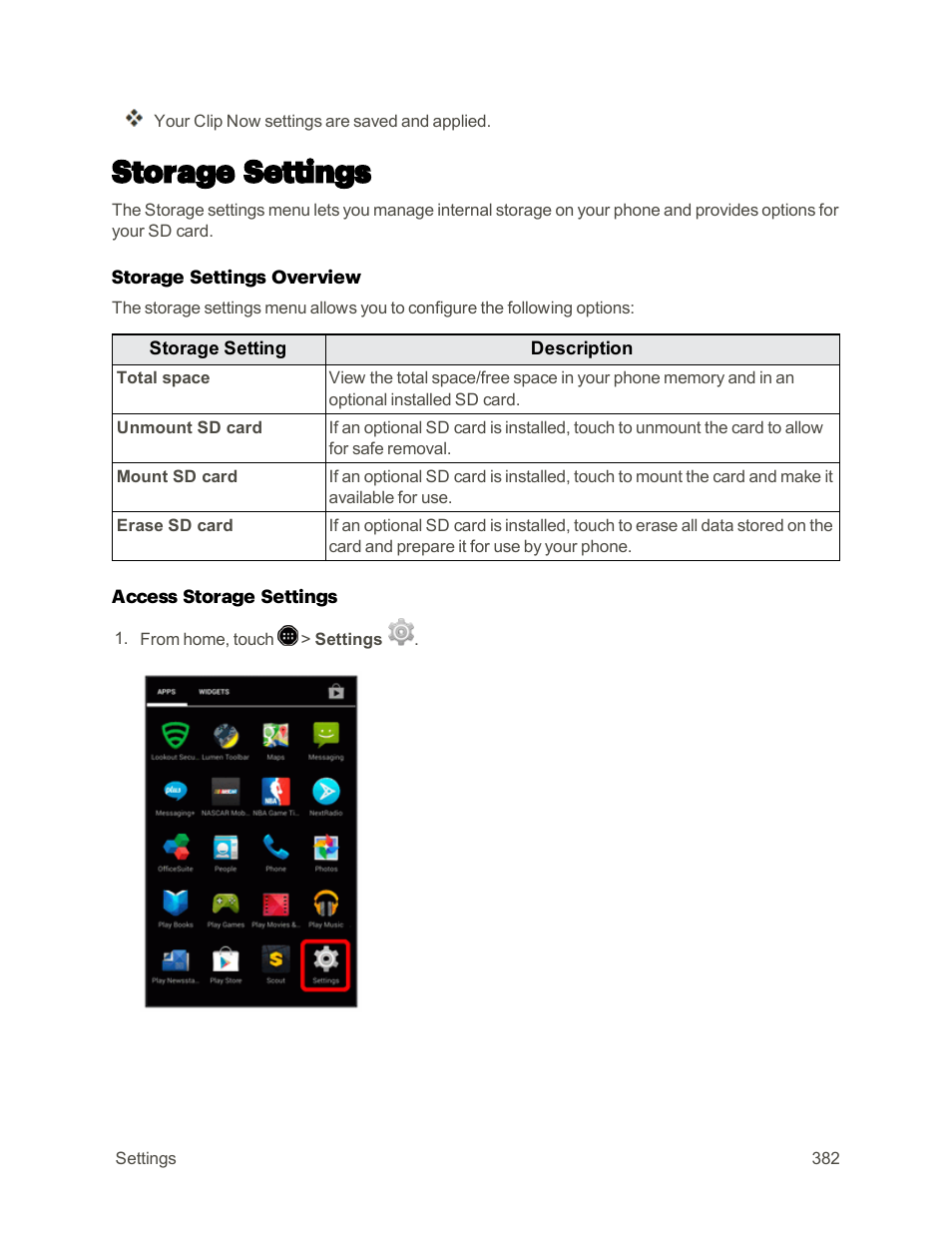 Storage settings | Sharp AQUOS Crystal User Manual | Page 391 / 448