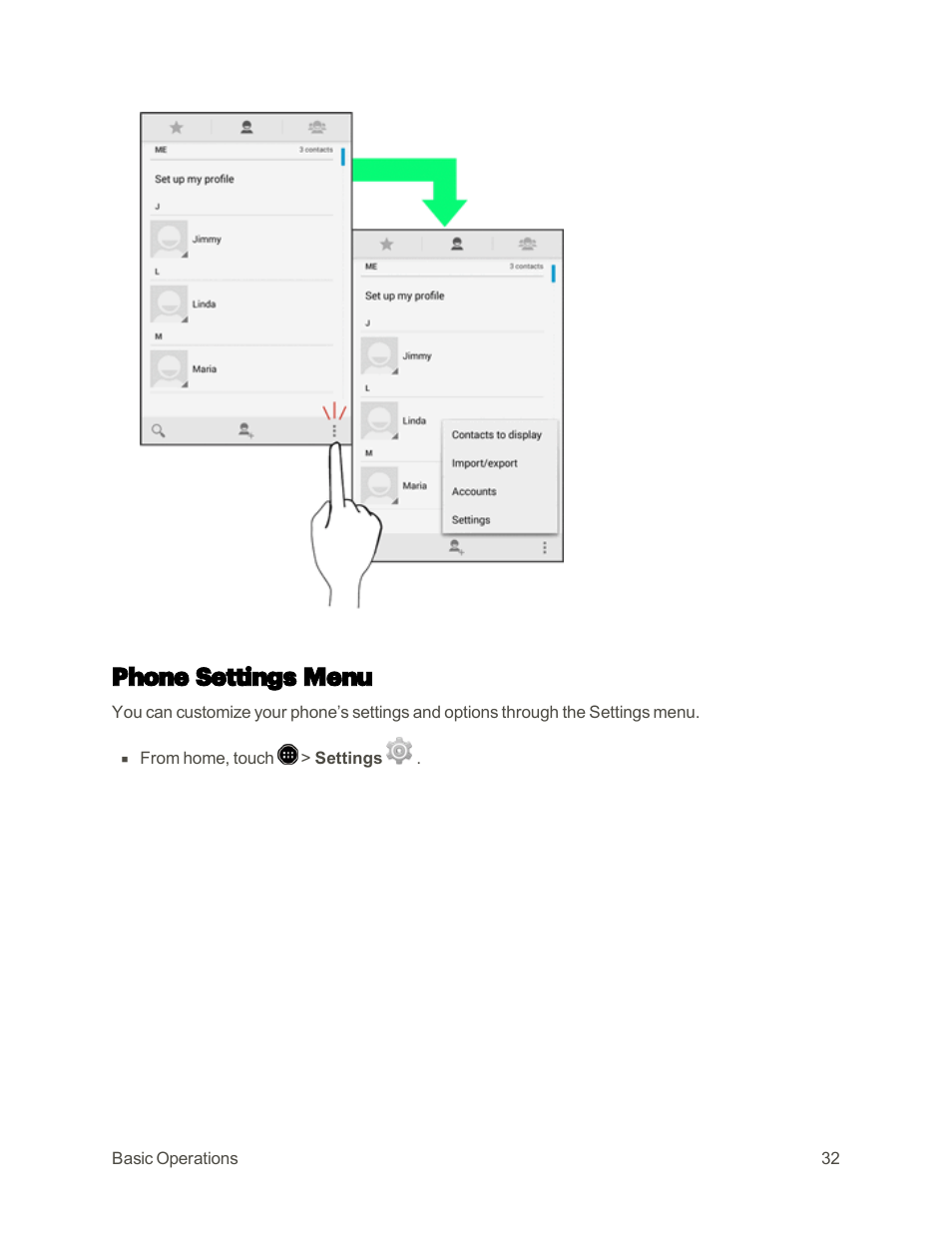 Phone settings menu | Sharp AQUOS Crystal User Manual | Page 41 / 448