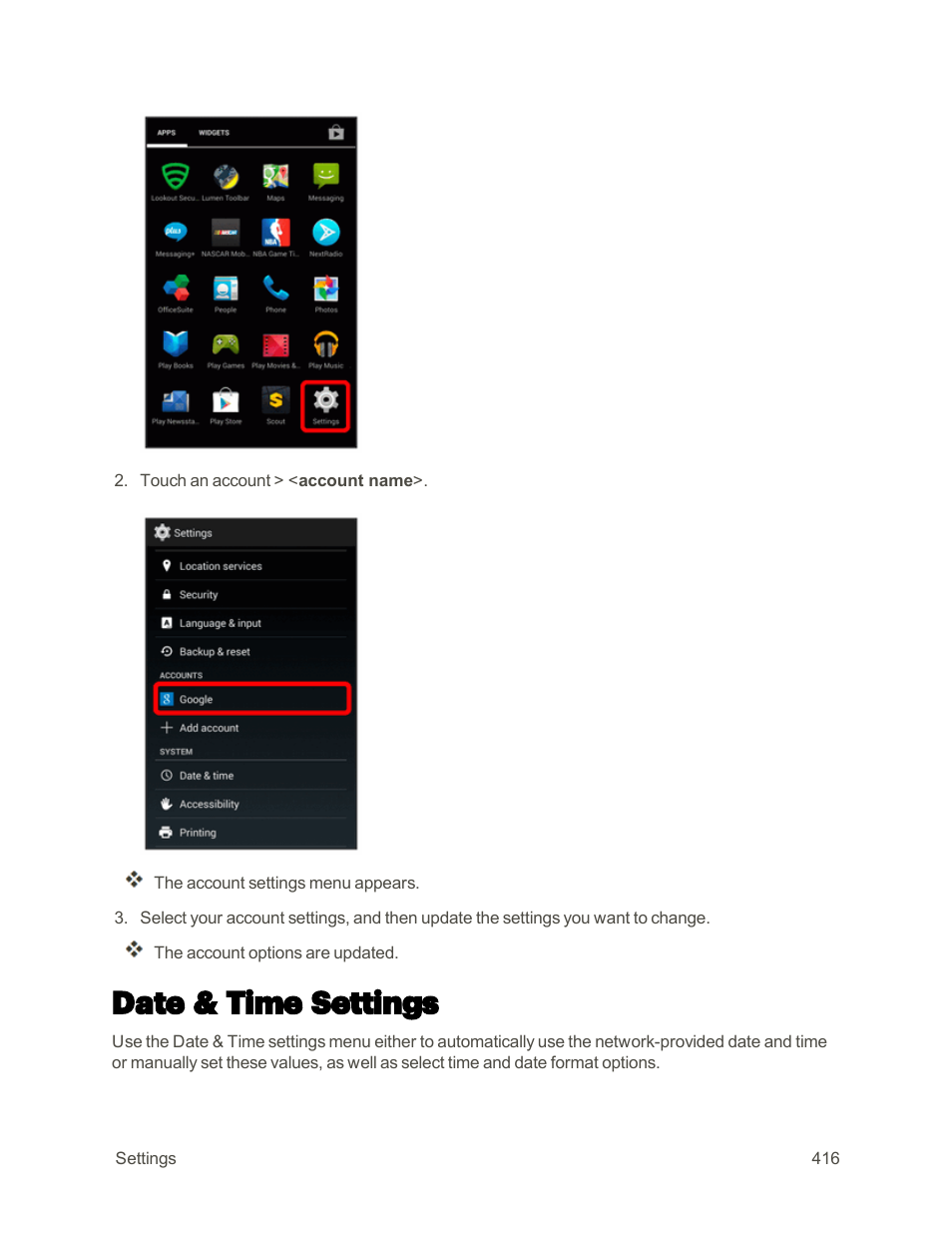 Date & time settings | Sharp AQUOS Crystal User Manual | Page 425 / 448