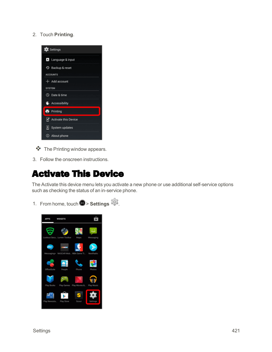 Activate this device | Sharp AQUOS Crystal User Manual | Page 430 / 448