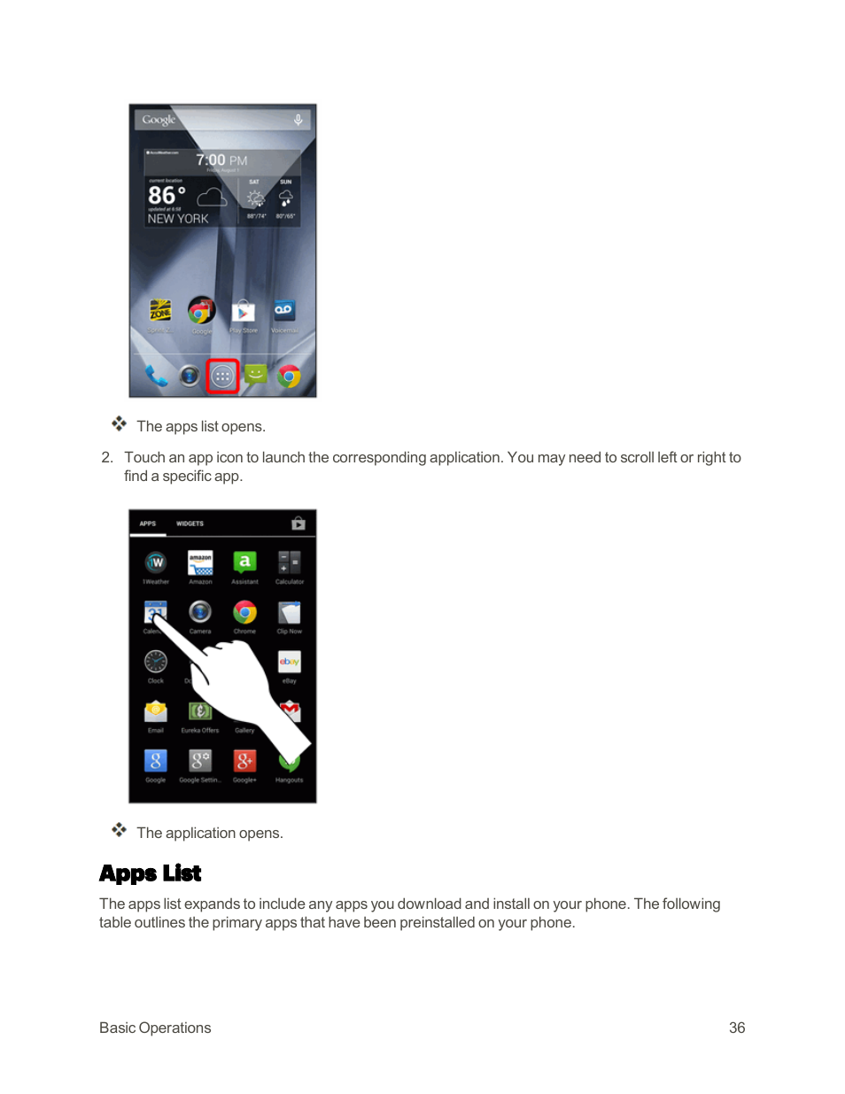 Apps list | Sharp AQUOS Crystal User Manual | Page 45 / 448