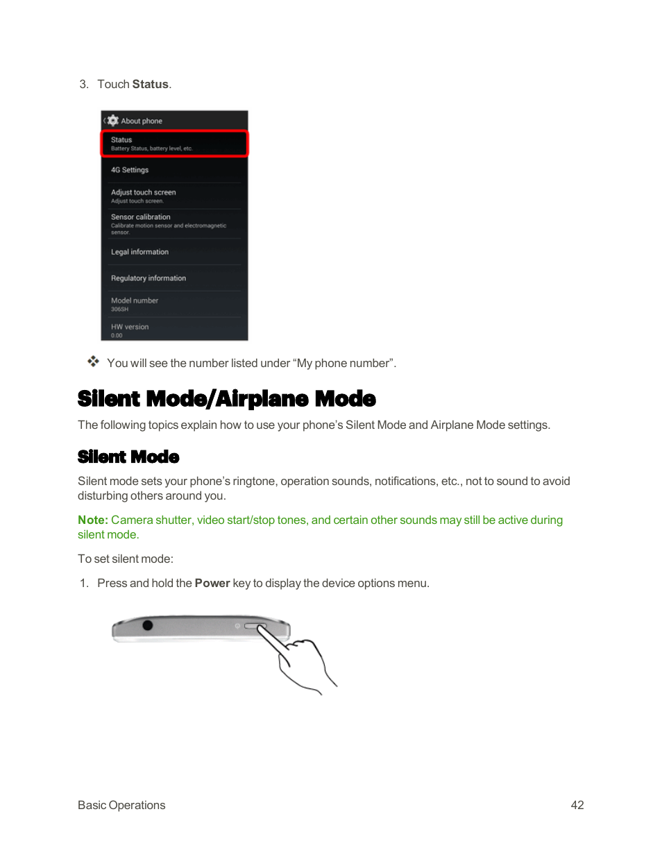 Silent mode/airplane mode, Silent mode | Sharp AQUOS Crystal User Manual | Page 51 / 448