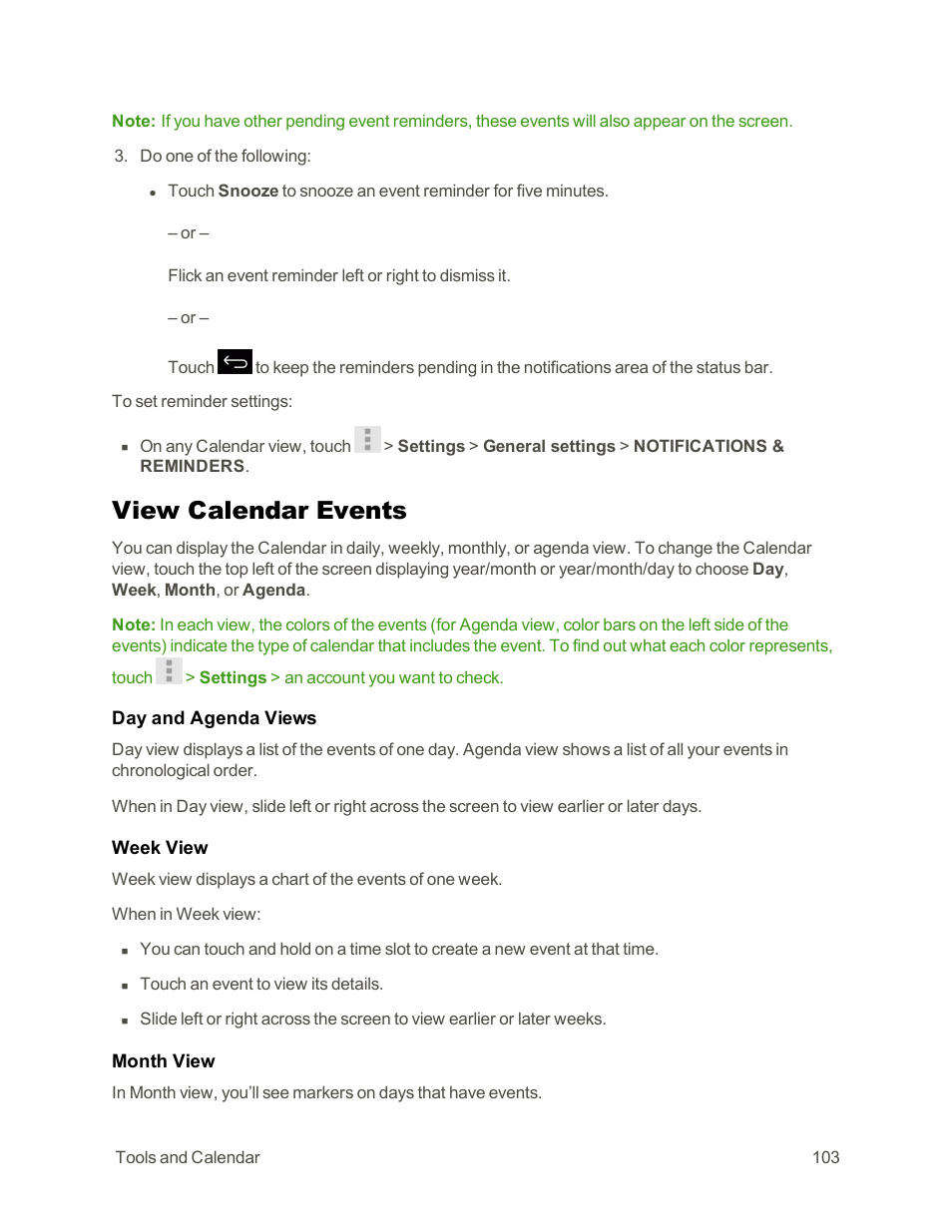 View calendar events | Sharp AQUOS Crystal User Manual | Page 113 / 171