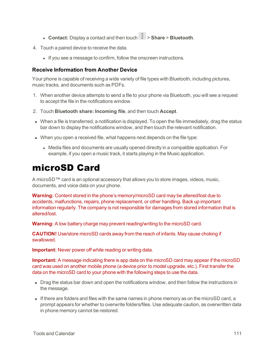 Microsd card | Sharp AQUOS Crystal User Manual | Page 121 / 171