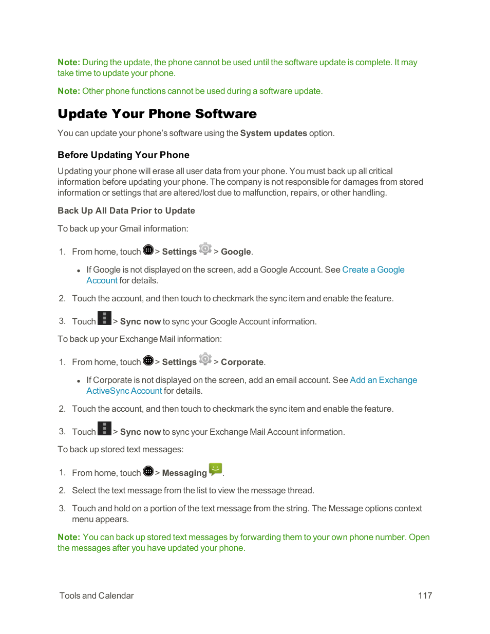 Update your phone software | Sharp AQUOS Crystal User Manual | Page 127 / 171