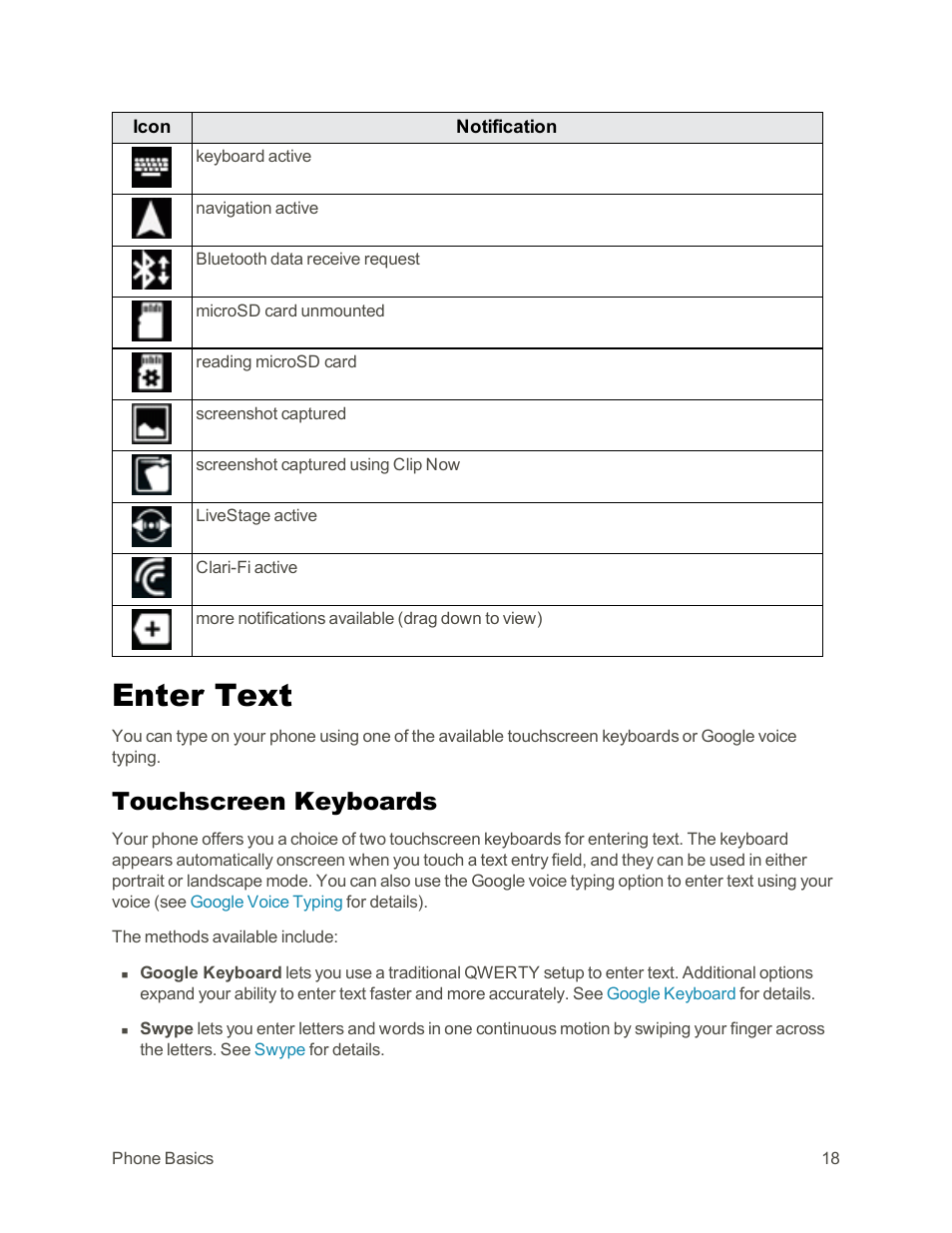 Enter text, Touchscreen keyboards | Sharp AQUOS Crystal User Manual | Page 28 / 171