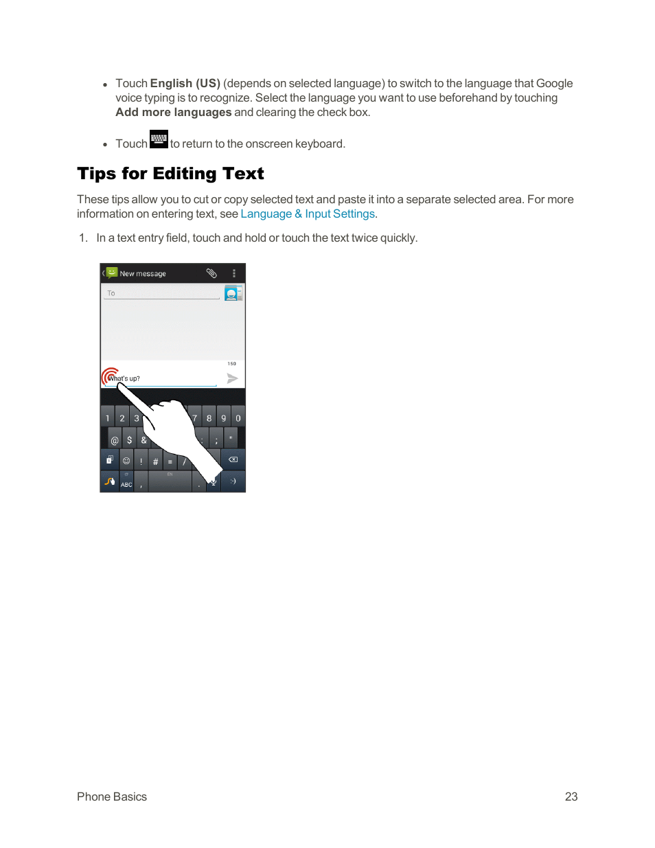 Tips for editing text | Sharp AQUOS Crystal User Manual | Page 33 / 171
