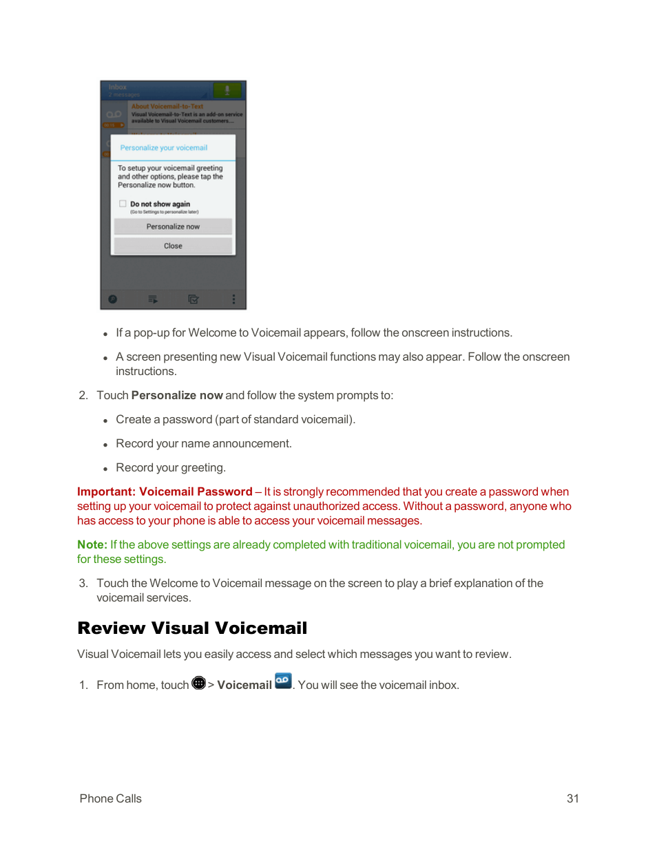 Review visual voicemail | Sharp AQUOS Crystal User Manual | Page 41 / 171