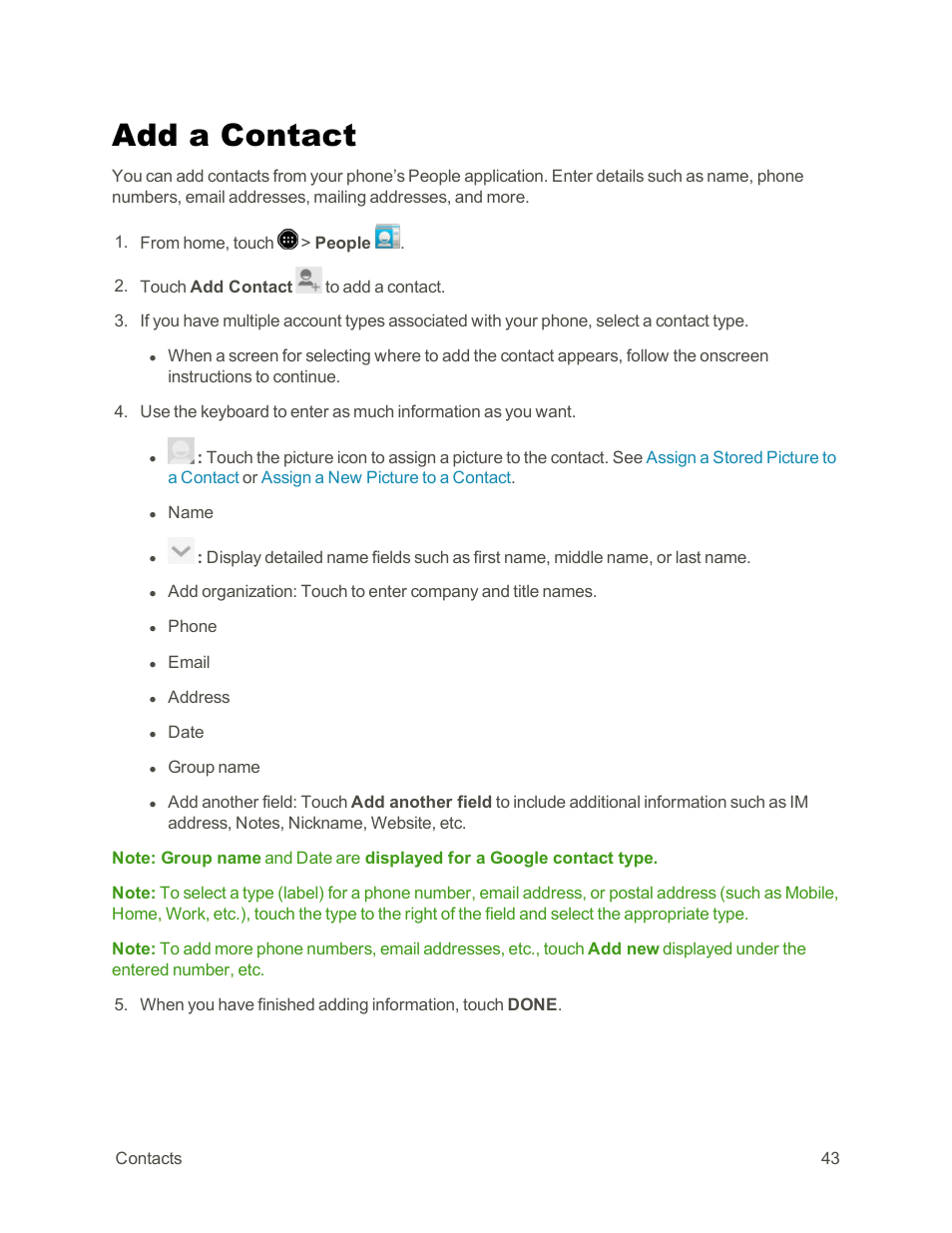 Add a contact | Sharp AQUOS Crystal User Manual | Page 53 / 171