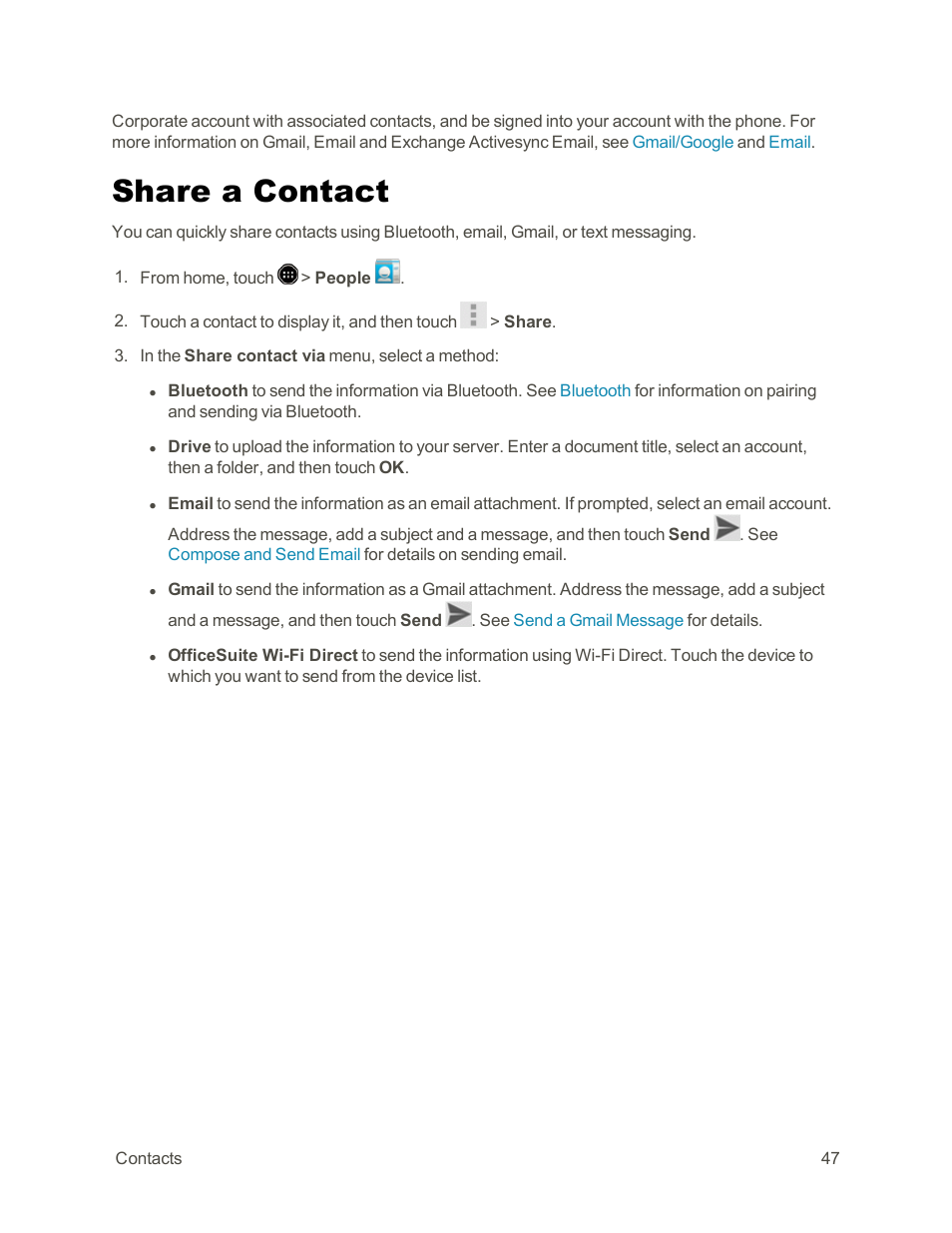 Share a contact | Sharp AQUOS Crystal User Manual | Page 57 / 171