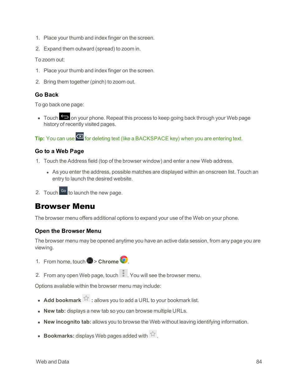 Browser menu | Sharp AQUOS Crystal User Manual | Page 94 / 171