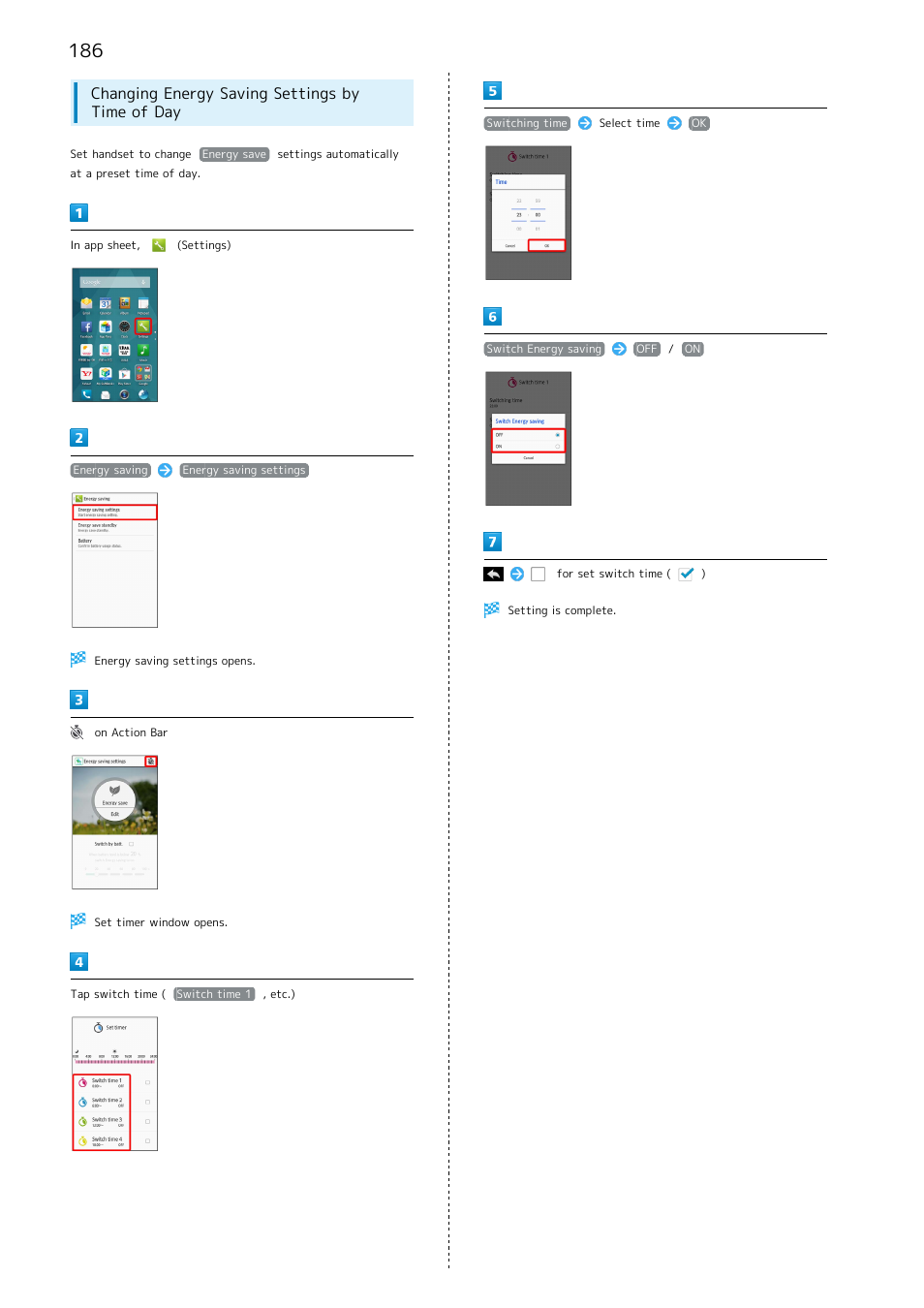 Changing energy saving settings by time of day | Sharp AQUOS Crystal User Manual | Page 188 / 240