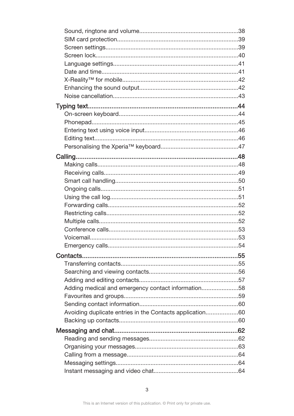 Sony Xperia Z3 Compact User Manual | Page 3 / 133