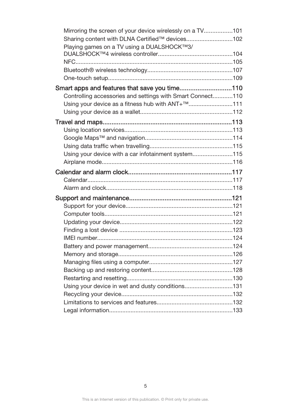 Sony Xperia Z3 Compact User Manual | Page 5 / 133