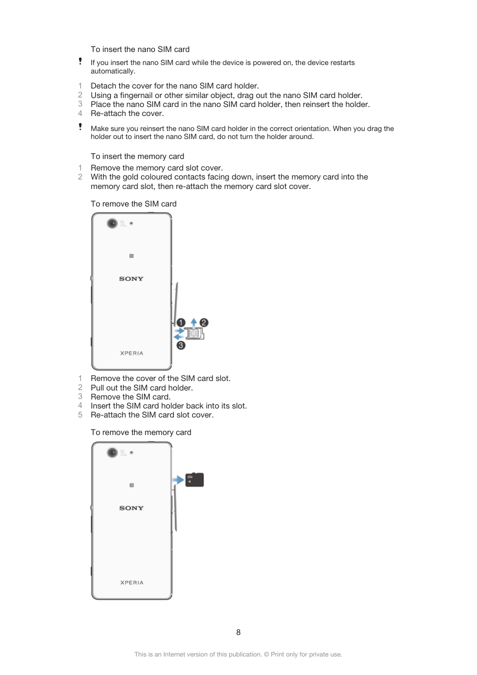 Sony Xperia Z3 Compact User Manual | Page 8 / 133