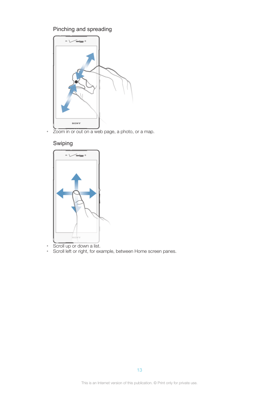 Sony XPERIA Z3v User Manual | Page 13 / 116