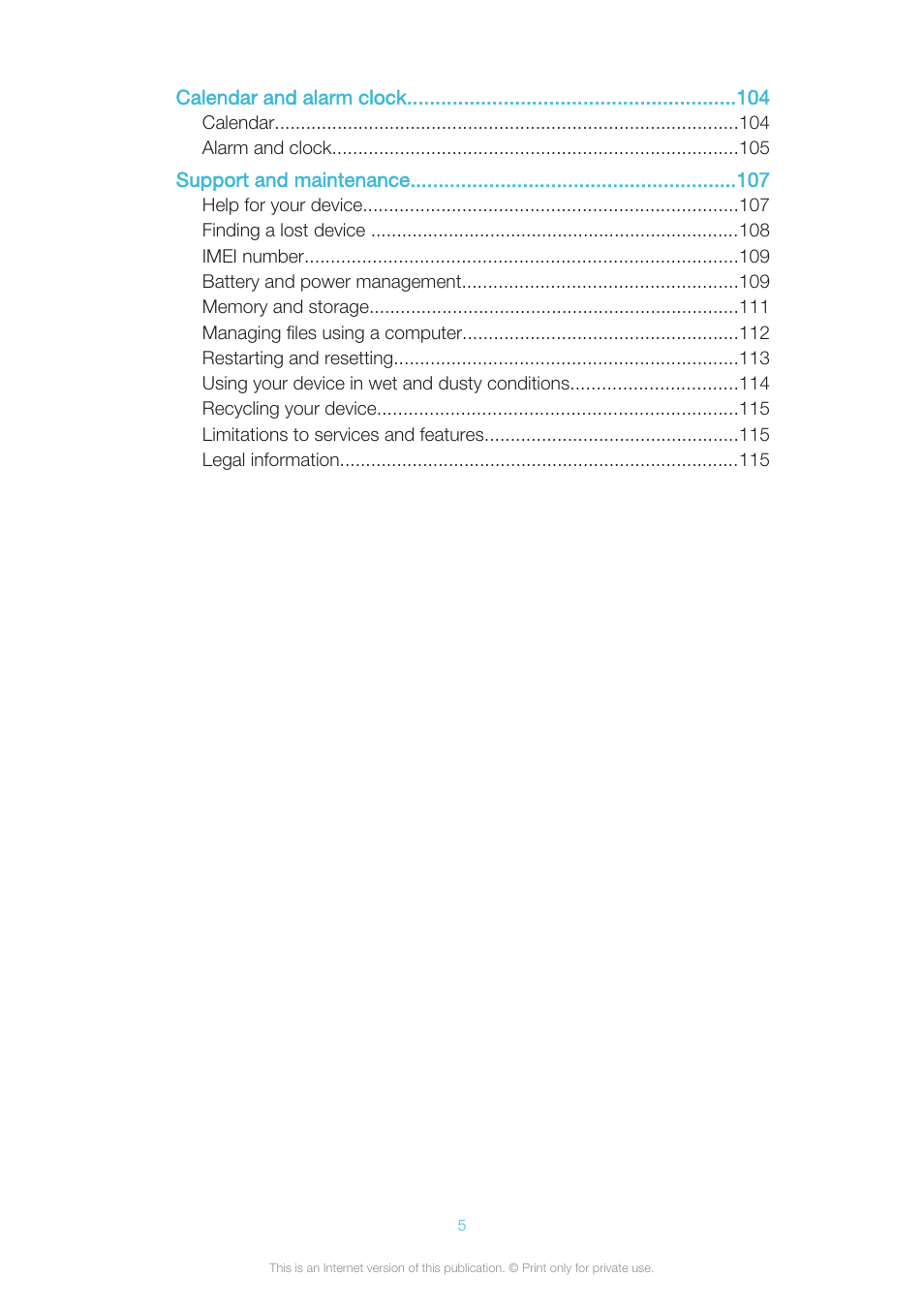 Sony XPERIA Z3v User Manual | Page 5 / 116