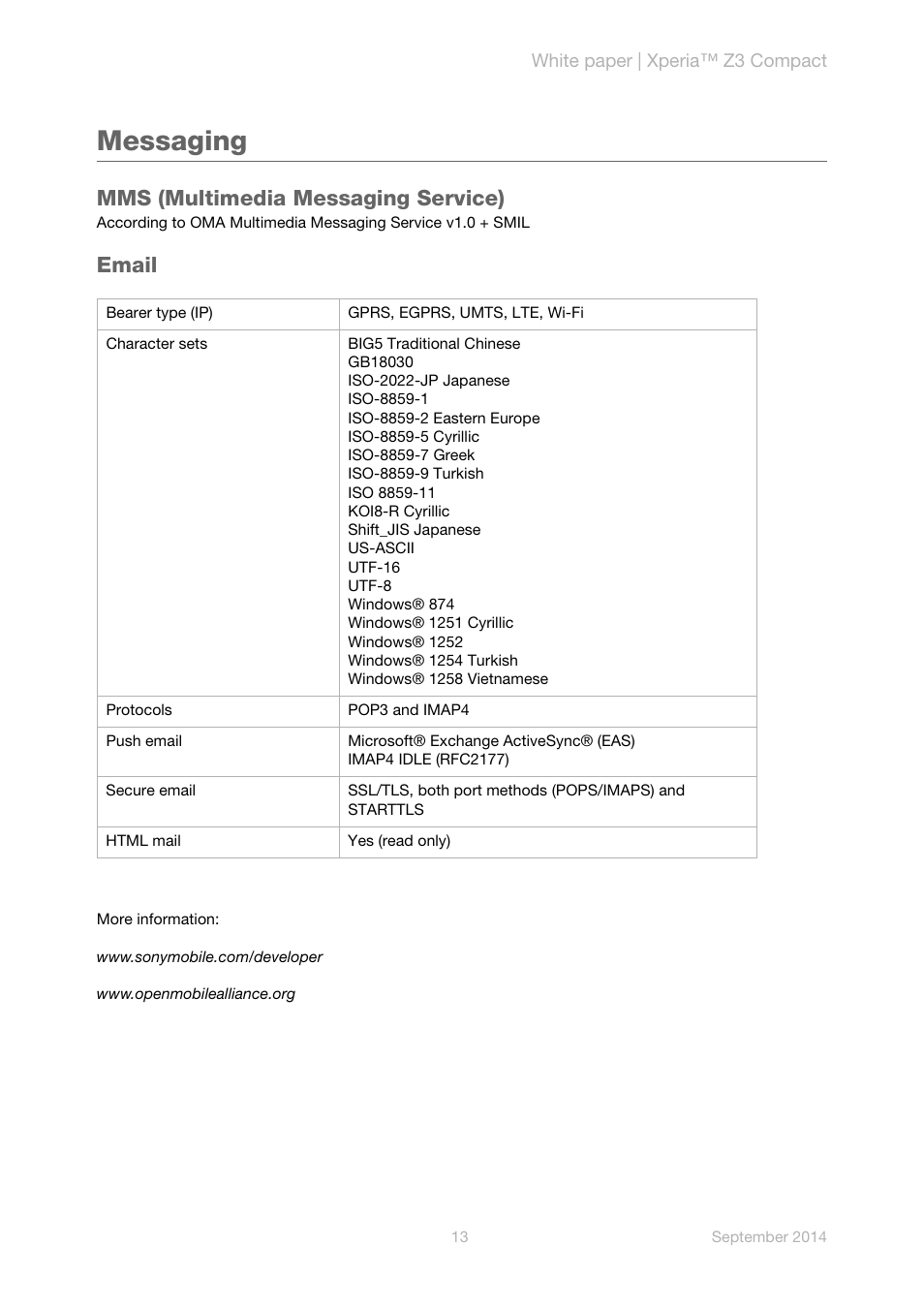 Messaging, Mms (multimedia messaging service), Email | Mms (multimedia messaging service) email | Sony Xperia Z3 Compact User Manual | Page 15 / 24