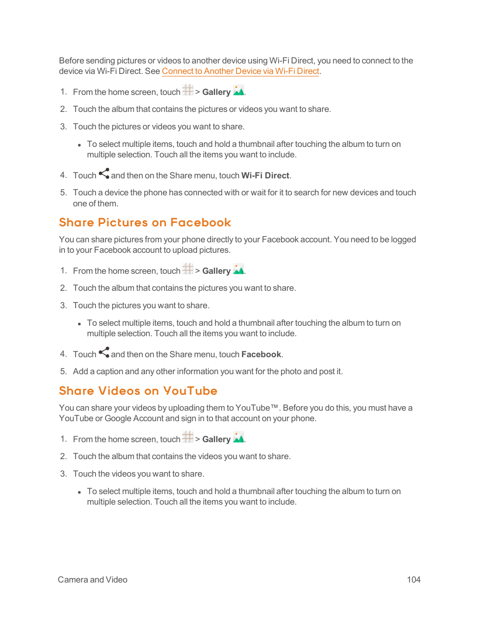 Share pictures on facebook, Share videos on youtube | ZTE Speed User Manual | Page 114 / 162