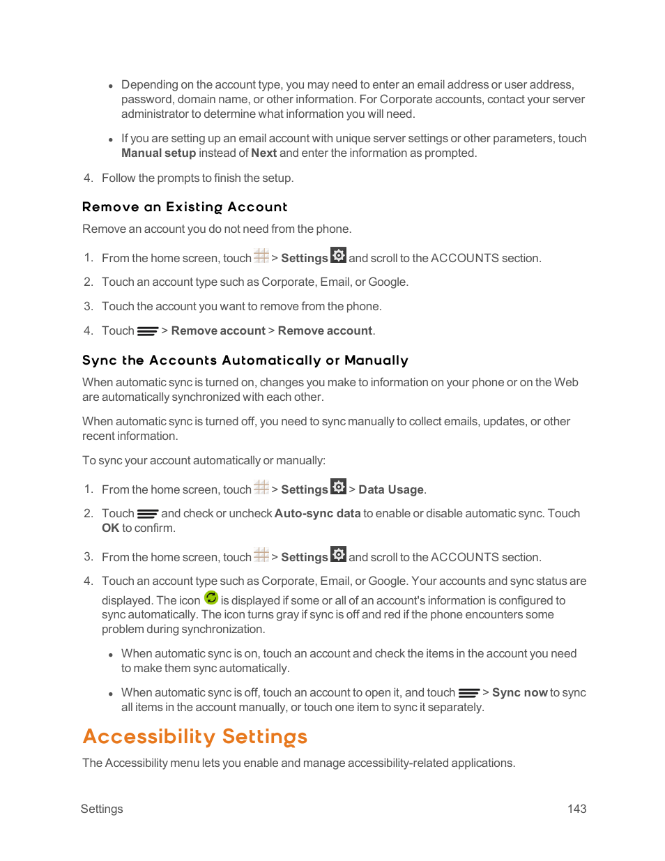 Accessibility settings | ZTE Speed User Manual | Page 153 / 162