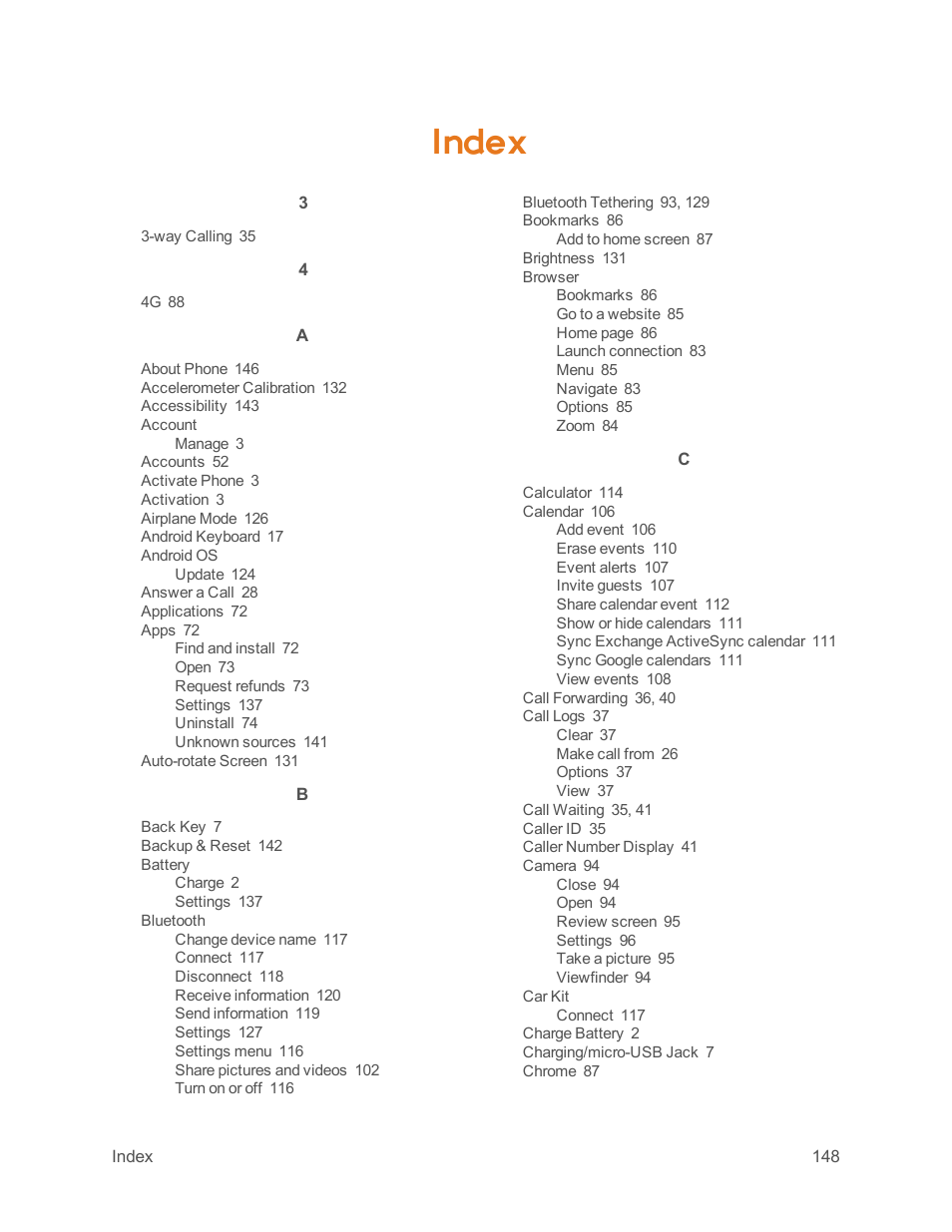 Index | ZTE Speed User Manual | Page 158 / 162
