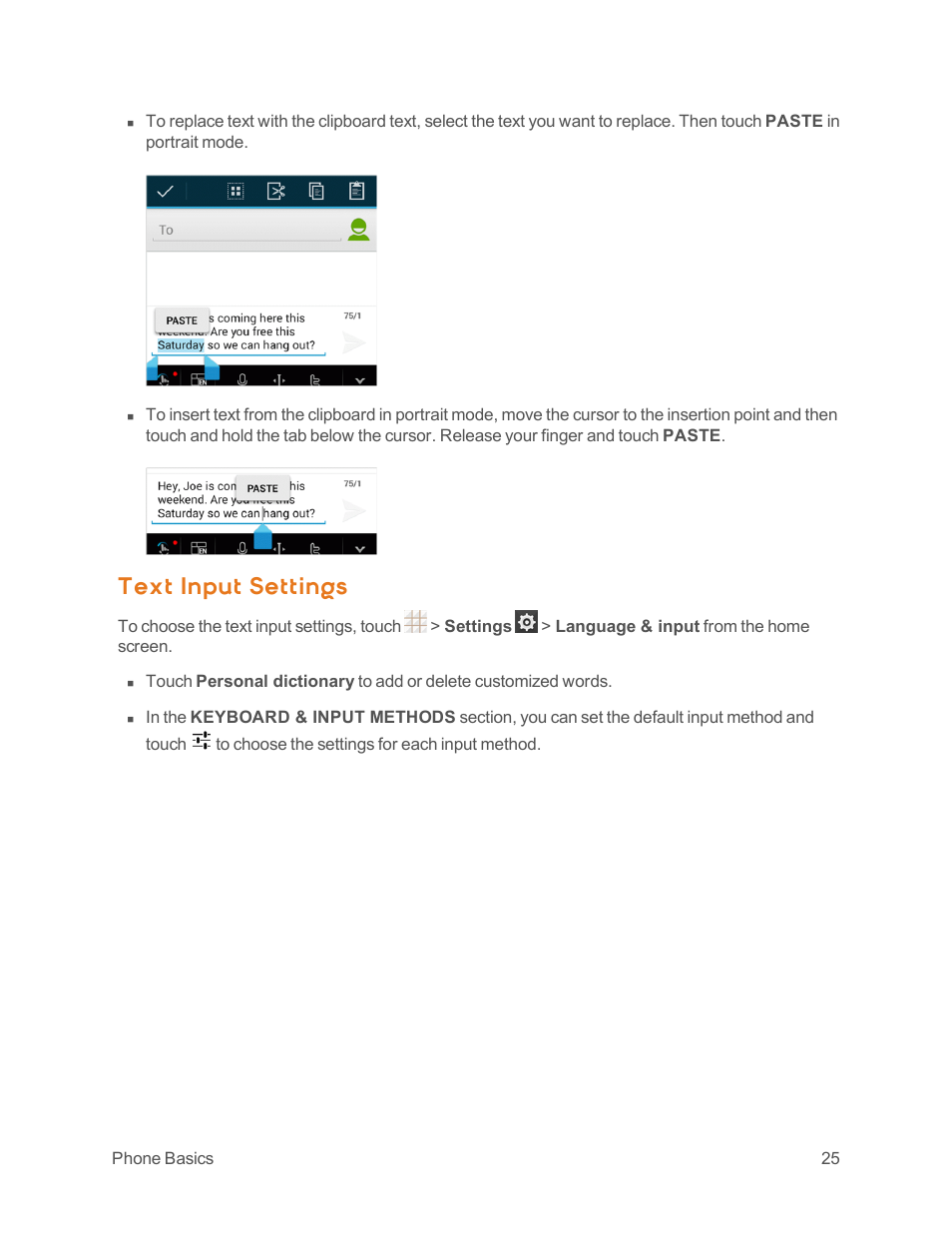 Text input settings | ZTE Speed User Manual | Page 35 / 162