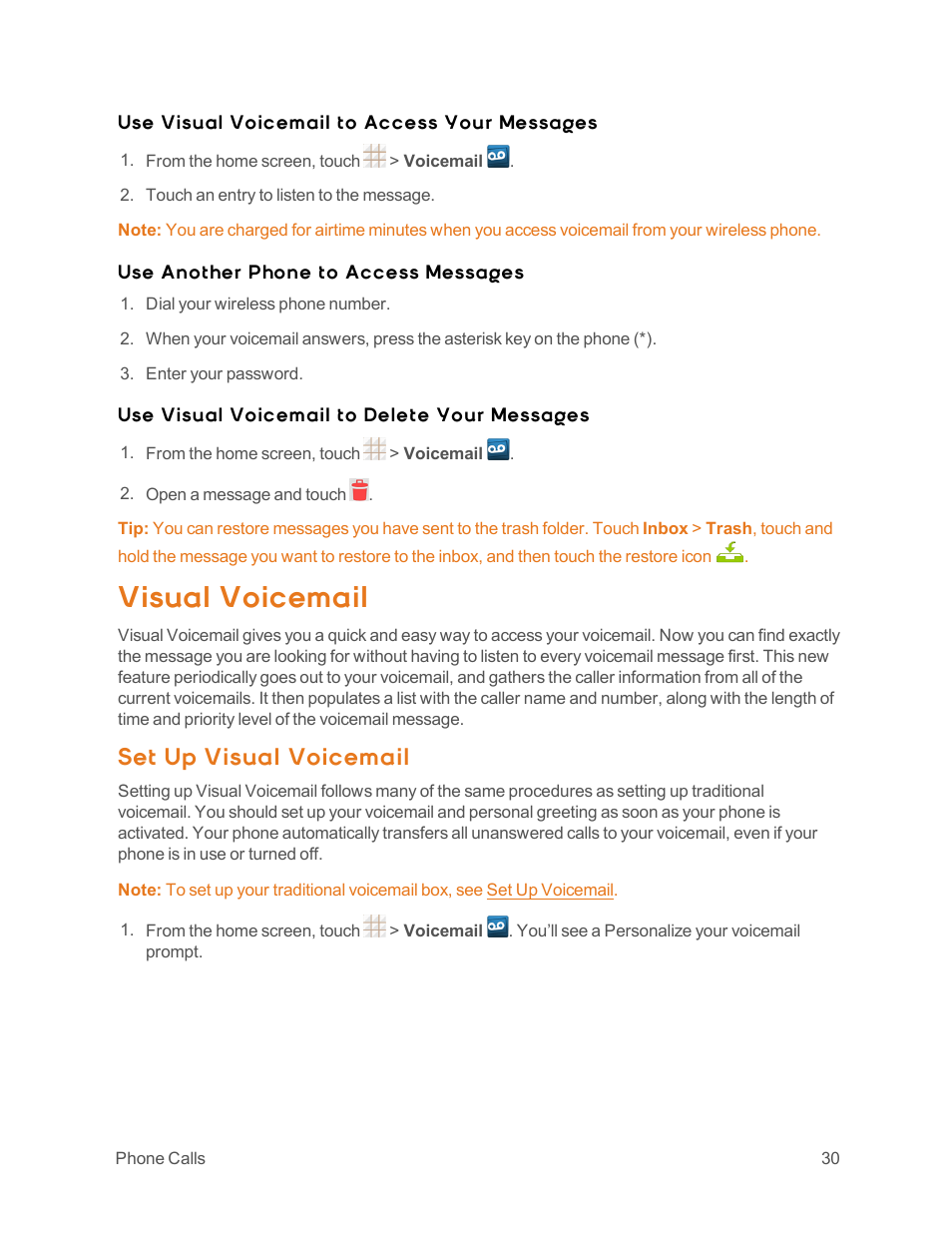 Visual voicemail, Set up visual voicemail | ZTE Speed User Manual | Page 40 / 162