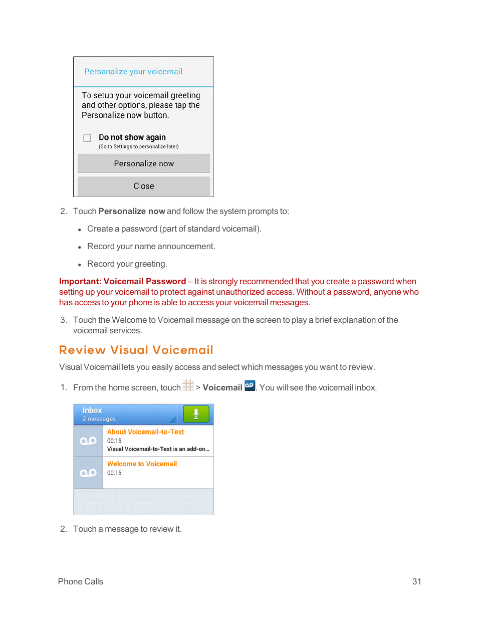 Review visual voicemail | ZTE Speed User Manual | Page 41 / 162