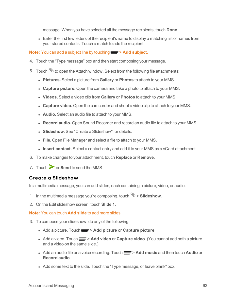 Create a slideshow | ZTE Speed User Manual | Page 73 / 162