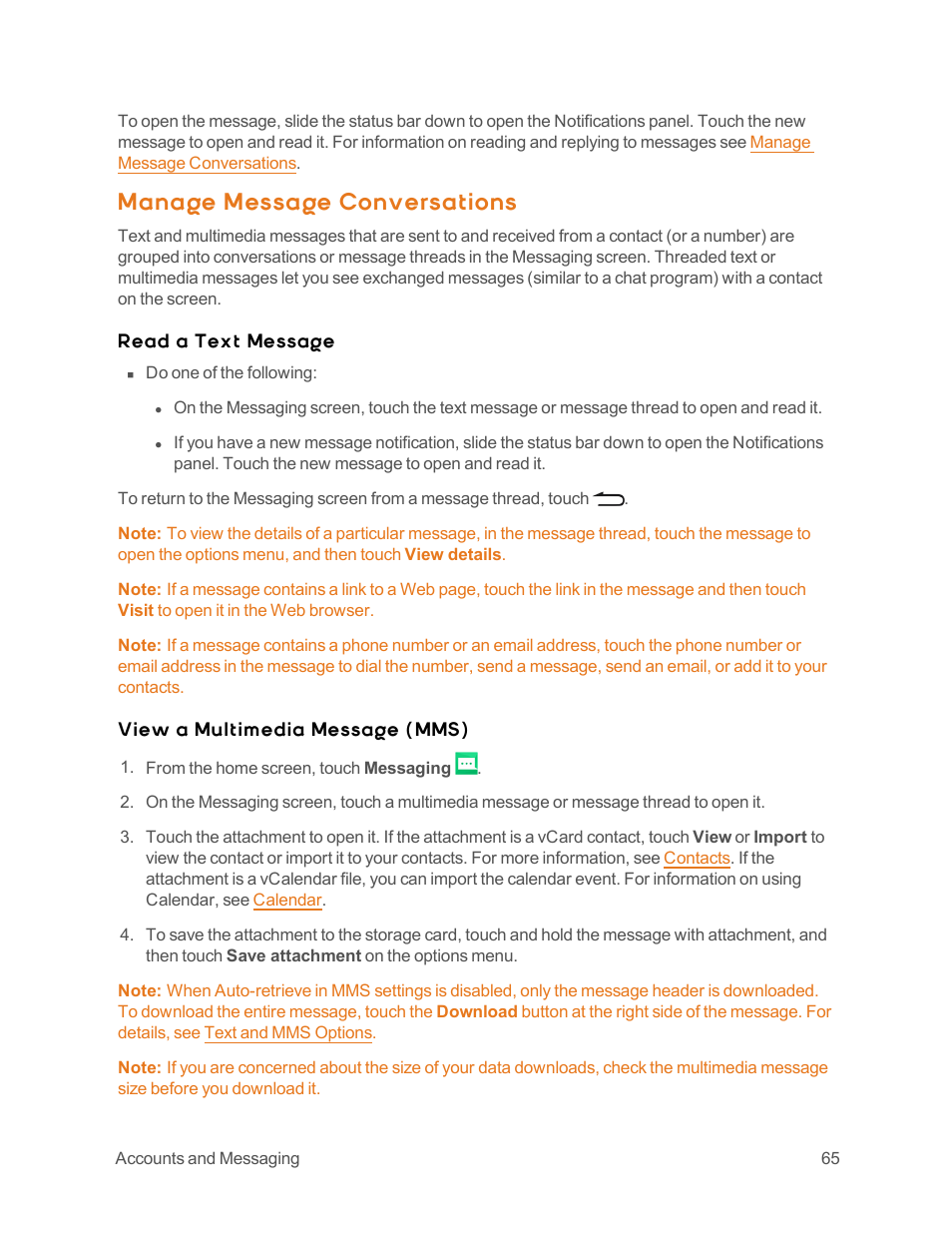 Manage message conversations | ZTE Speed User Manual | Page 75 / 162