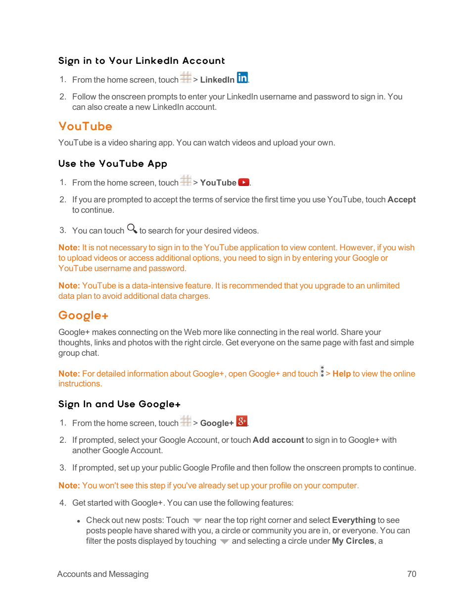 Youtube, Google | ZTE Speed User Manual | Page 80 / 162