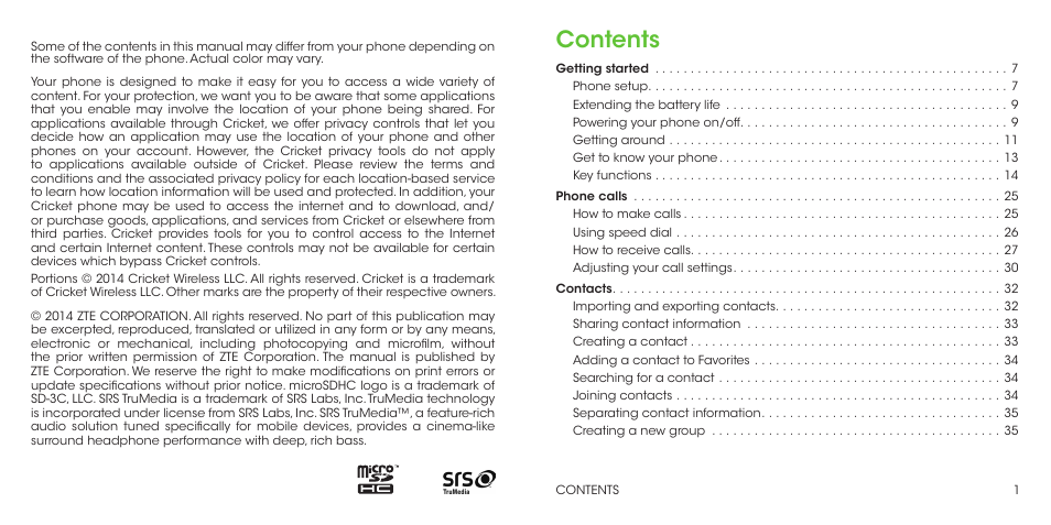 ZTE Grand X Max+ User Manual | Page 2 / 60