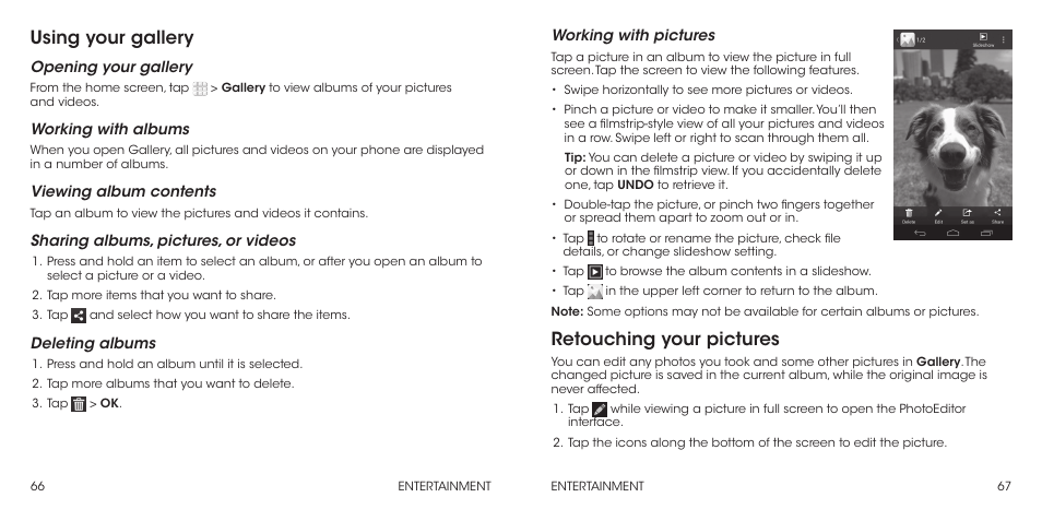 Using your gallery, Retouching your pictures | ZTE Grand X Max+ User Manual | Page 35 / 60