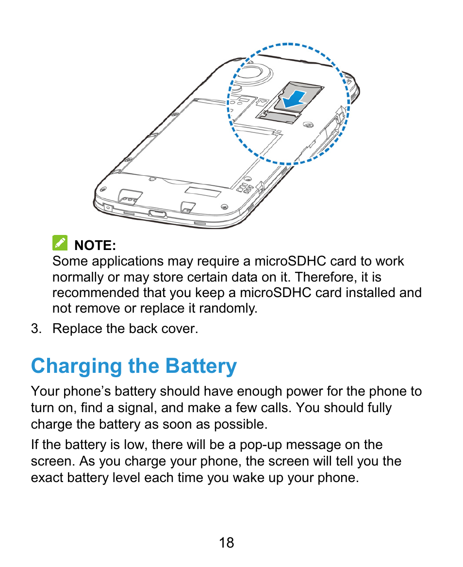 Charging the battery | ZTE Grand X Plus User Manual | Page 18 / 184