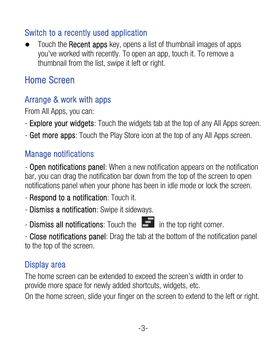 Home screen | ZTE Grand X User Manual | Page 7 / 37