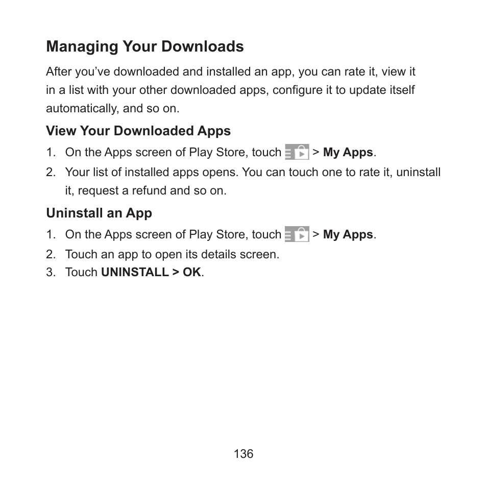 Managing your downloads | ZTE ZMAX User Manual | Page 138 / 172