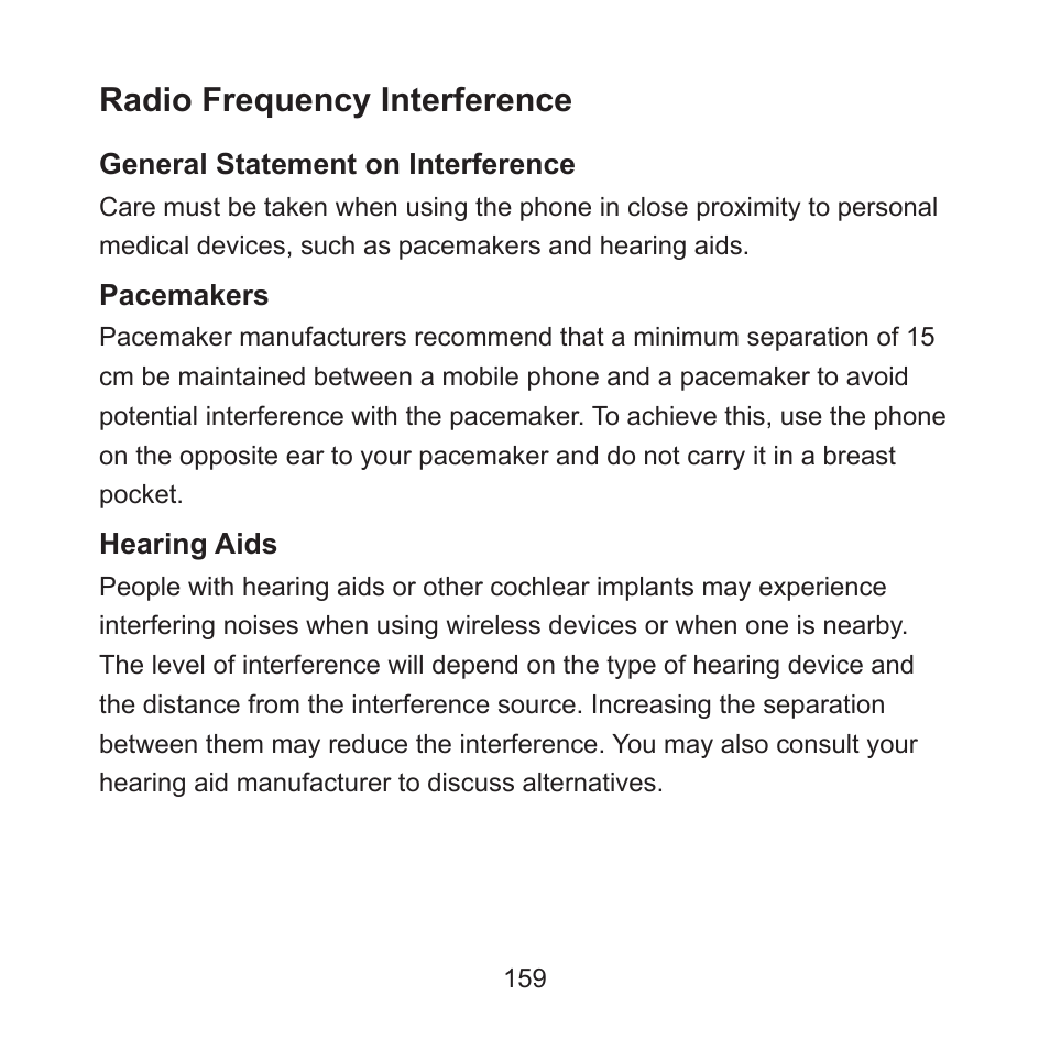 Radio frequency interference | ZTE ZMAX User Manual | Page 161 / 172